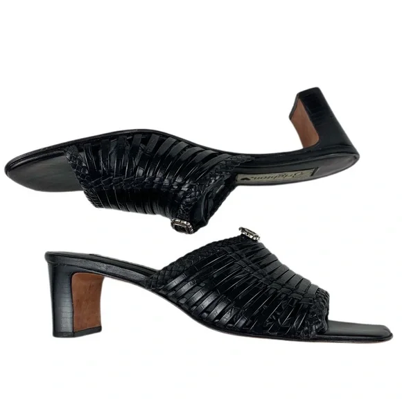 Brighton Womens Black Leather Strappy Open To d Mules Size 7.5 - Picture 3 of 7